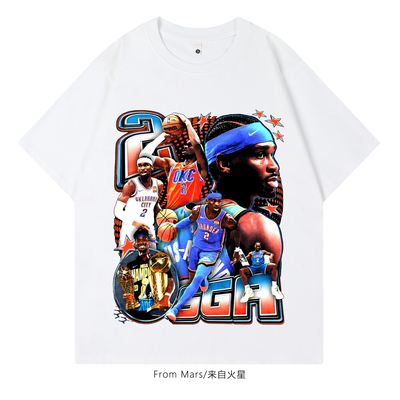 热血拼搏水洗做旧宽松短袖T恤