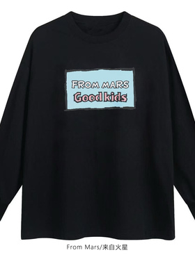 FromMars  Close to the warm street retro long-sleevedT-shirt