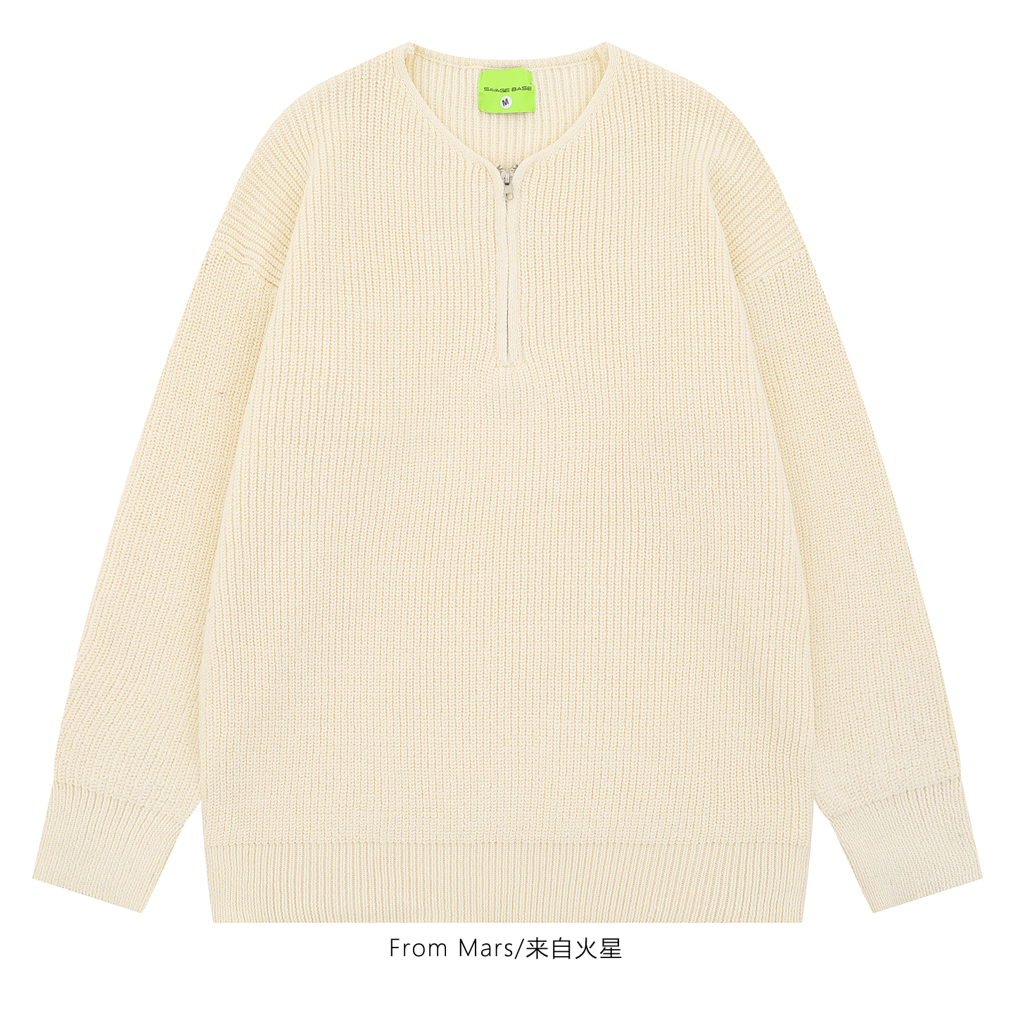 美式高街休闲宽松半拉套头毛衣