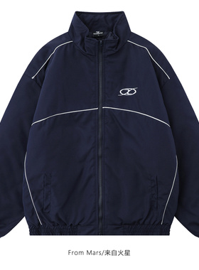 From Mars The crowd is surging,retro contrasting cotton coat