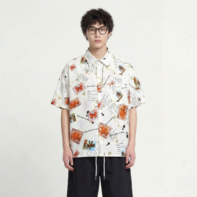 百搭好看宽松休闲男女短袖衬衫