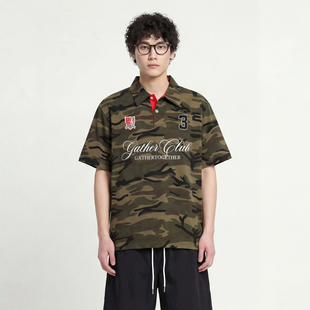 From Mars Camouflage World Letter Embroidery Polo Shirt T