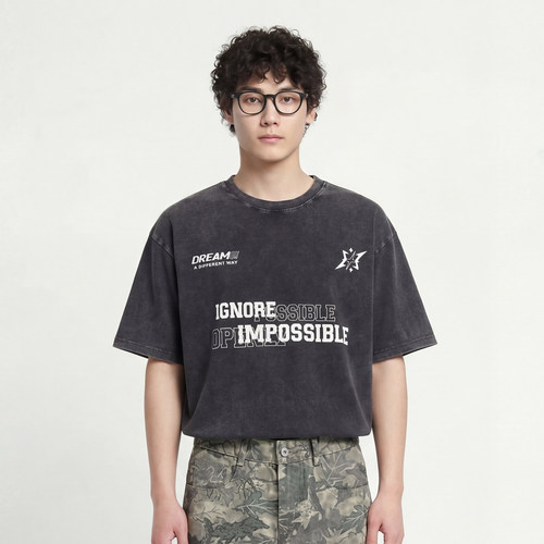 逐梦前行街头风宽松短袖T恤潮