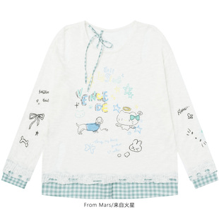 辣妹涂鸦印花宽松休闲圆领针织衫 From 新款 打动你心 毛衣女 Mars