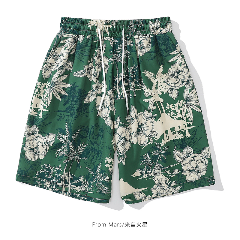 直筒短裤宽松夏威夷沙滩裤bf