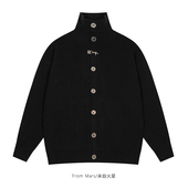 Mars 牢牢包住 美式 From 复古纯色金属扣高领个性 轻熟风宽松毛衣