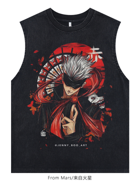 From Mars 优雅烧香 T恤男女夏痞帅美式复古高街宽松印花短袖黑色