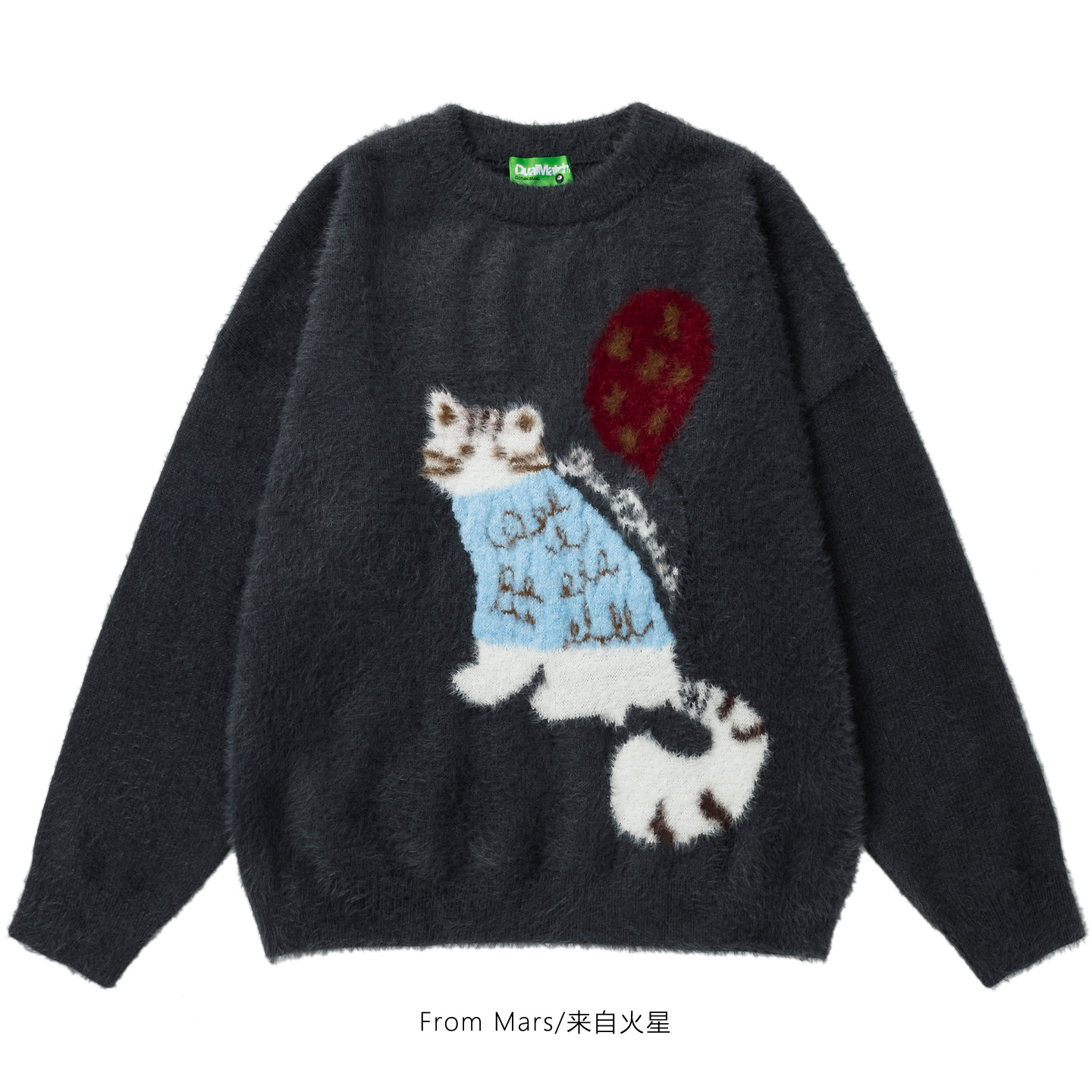 提花宽松圆领男女针织衫毛衣BF