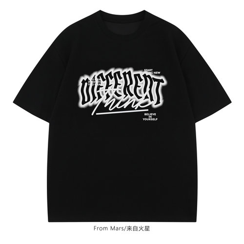 崭新出现字母圆领宽松短袖T恤BF