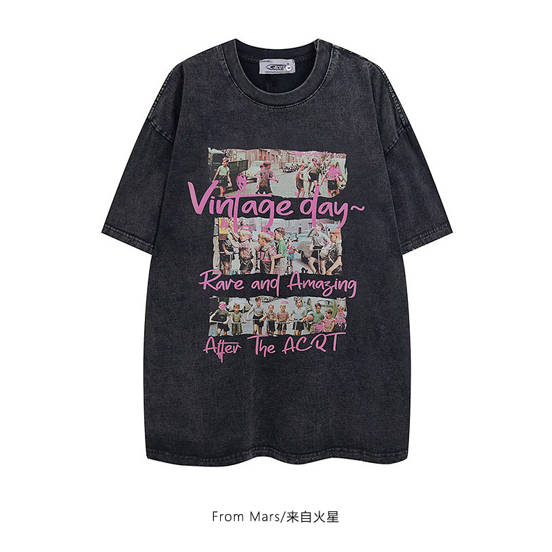 水洗宽松男女oversize短袖T恤夏