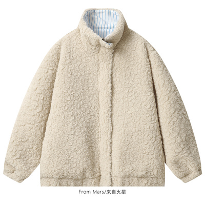 美好如期宽松立领加厚棉衣外套