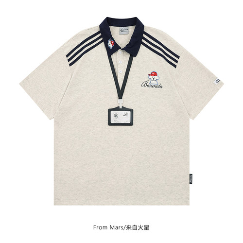 狗狗鸭舌帽刺绣夏季宽松短袖T恤