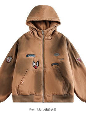 From Mars Strangely city thick loose hooded cotton coat