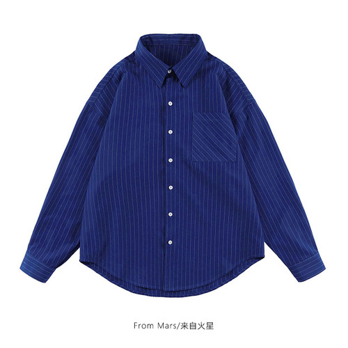 潮牌ins休闲百搭盐系衬衣vintage