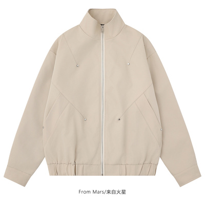 事事舒然宽松工装夹克拉链外套