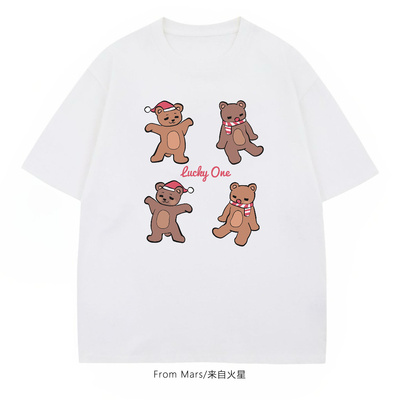 治愈陪伴者字母宽松短袖T恤潮BF