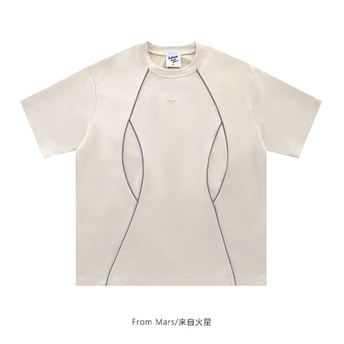 四芒星金属标短袖T恤宽松情侣款