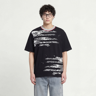 FromMars Garbled letters fashion brand short-sleeved T-shirt