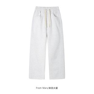 Mars 直筒休闲长裤 解开疑问 复古条纹抽绳宽松运动卫裤 美式 From