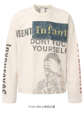 From Mars A little brain-burning loose long-sleeved T-shirt