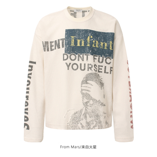 From Mars A little brain-burning loose long-sleeved T-shirt