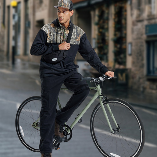 秋冬抓绒卫衣基础款保暖舒适抽绳连帽衫设计感撞色运动休闲 D50-2