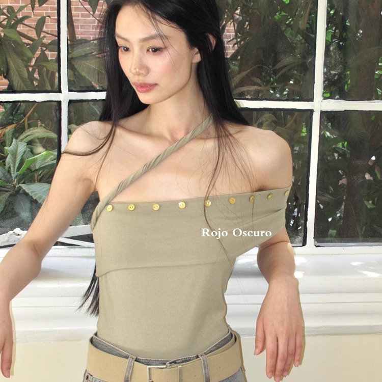 jennie风浅灰绿抹胸性感连体衣