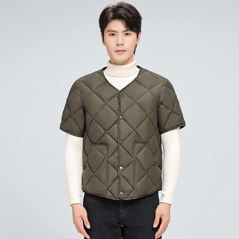 秘兰斯特2025新款羽绒棉马甲男短袖坎肩背心爸爸装棉衣外套工作服,男装,常规马甲,淘宝优惠券,粉丝福利购,淘宝优惠卷