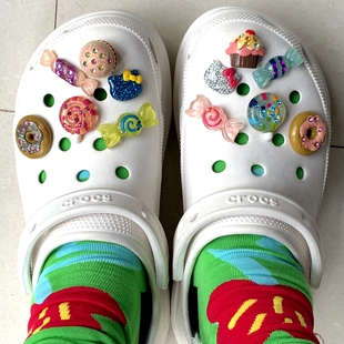 CROCS鞋花鞋扣水钻糖果棒棒糖凯蒂猫洞洞鞋装饰仅一套