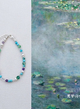 天然石绿松石紫水晶项链新款