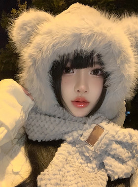 雷锋帽韩版女秋冬季加厚