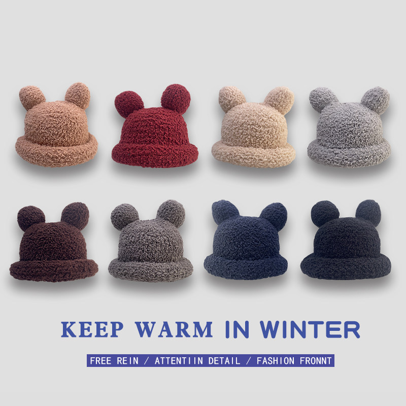 网红羊羔毛绒帽子女秋冬保暖可爱小熊耳朵渔夫帽韩版学生日系盆帽,服饰配件/皮带/帽子/围巾,帽子,淘宝优惠券,粉丝福利购,淘宝优惠卷