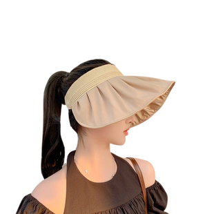 太阳帽子女款夏季旅游登山防晒防紫外线遮阳帽空顶透气百搭贝壳帽