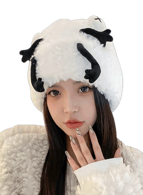 毛绒帽日系可爱女冬季套头帽