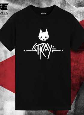 UTEE迷失stray猫咪T恤游戏周边创意印花潮流文化衫夏季纯棉短袖