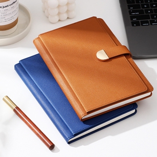 笔记本子商务简约定制记事本a5多功能加厚大学生日记本文艺精致办公工作会议记录本定做彩页复古定制可印logo