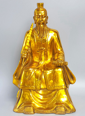 姜太公铜像黄铜空心站像招财中式