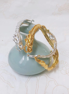 古风男女合金盘龙手镯