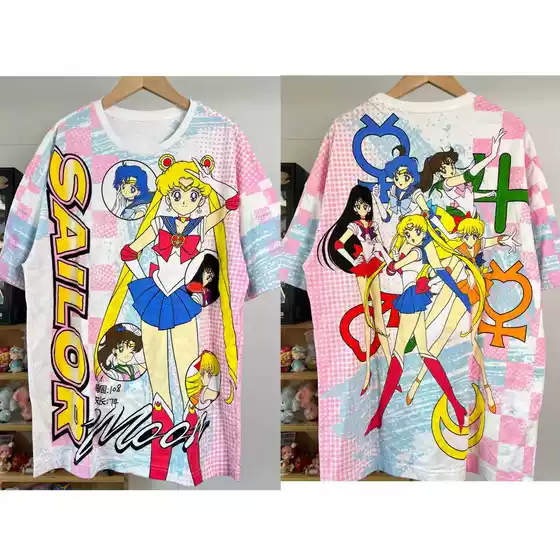 Unique Bargain Item* Cartoon-Style Printed T-Shirt for Women, Short-Sleeved, Loose Fit, Versatile Trendy Top