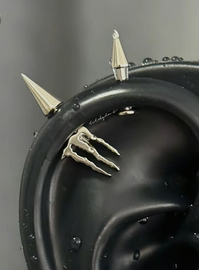 F136钛合金耳骨钉耳轮钉恶魔钉酷拽哥特朋克穿刺饰品