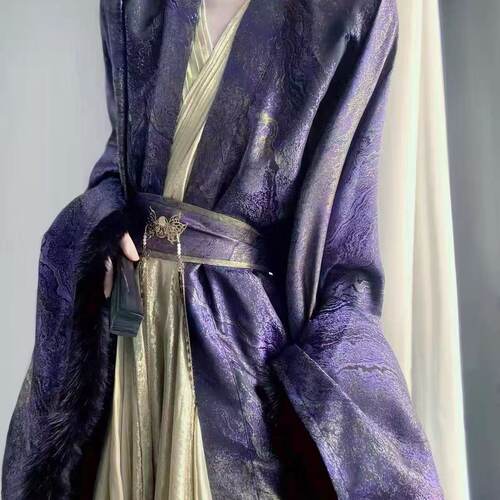 北辰古风cos万用私设cosplay服装紫色汉服大袖魏晋风鎏金渐变套装