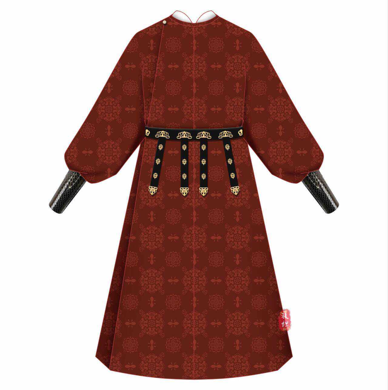 双面穿唐制圆领袍汉服大放量印花新款时尚风衣男女同款春夏秋季款