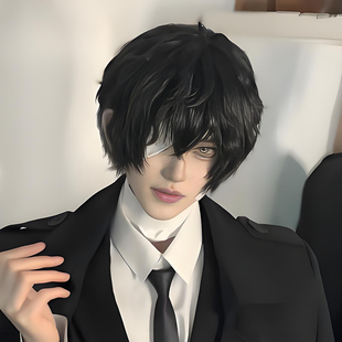 文豪野犬太宰治cos假发男病娇动漫短直发日系少年二次元dk全头套
