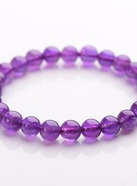 天然紫水晶单圈手链送简单手串