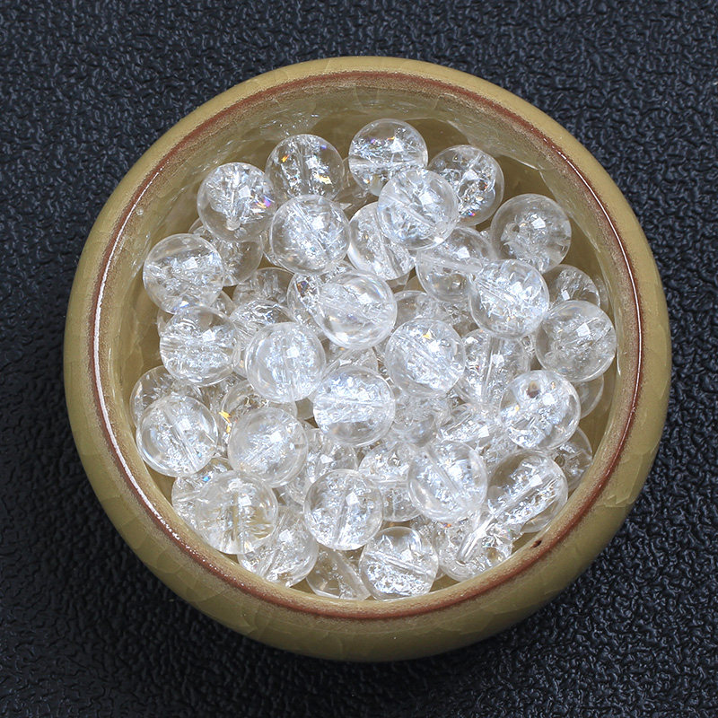 NATURAL HIMALAYAN WHITE CRYSTAL LOOSE BEADS DREAM BURST RAINBOW CRYSTAL BEADS DIY BEADED BRACELET NECKLACE