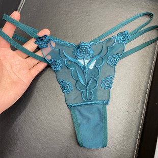 性感超薄蕾丝丁字裤黑色白色紫色酒红色诱惑透明内裤女T裤