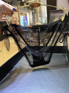 性感系带超薄蕾丝三角裤女内裤灰色黑色粉色