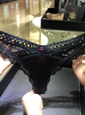 豹纹黑色丁字内裤性感野性透明欧美外贸蕾丝大码T裤女内裤1