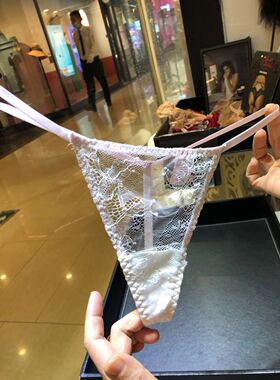 欧美风性感蕾丝内裤丁字裤黑色粉色紫色蓝色T裤女