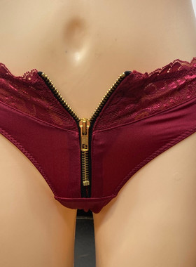 性感蕾丝丁字裤拉链诱惑女T裤黑色白色粉色红色绿色蓝色内裤